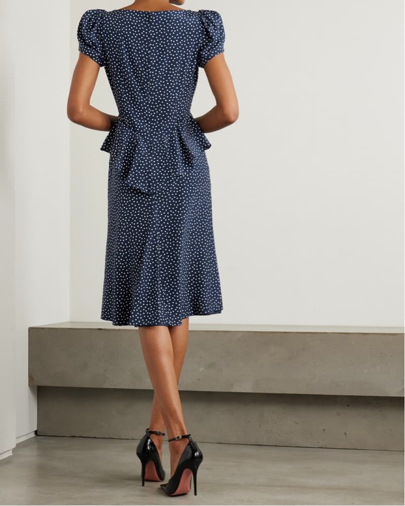 Alessandra Rich Polka Dot Midi Dress - Image 3