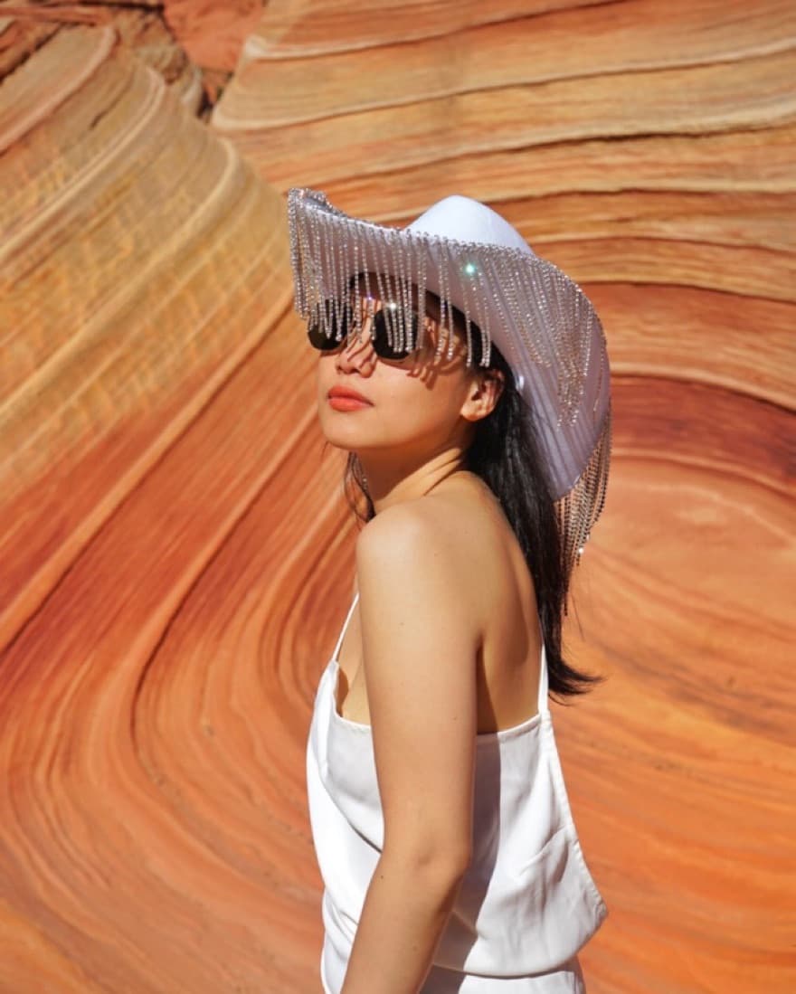 Rhinestone Fringe Cowboy Hat - Image 1