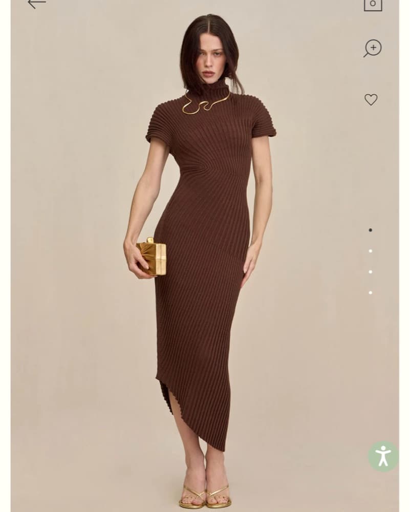 Chrysta Brown Knit Dress - Image 1