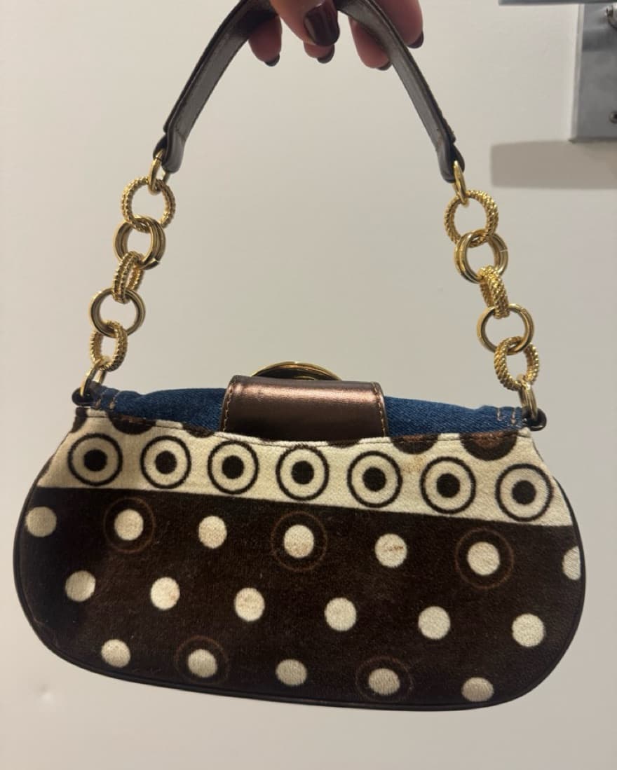 D&G Vintage Brown And Denim Shoulder Bag - Image 3