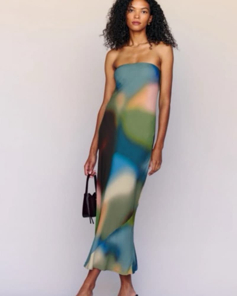 Reformation Strapless Blur Dress - Image 1