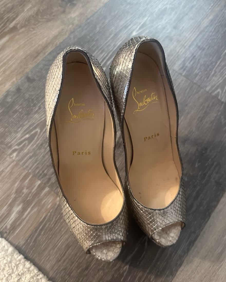 Silver Snakeskin Christian Louboutins  - Image 3
