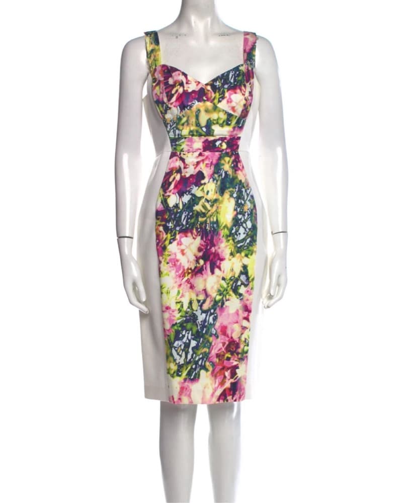 Beautiful White Floral Cocktail Dress - Image 1