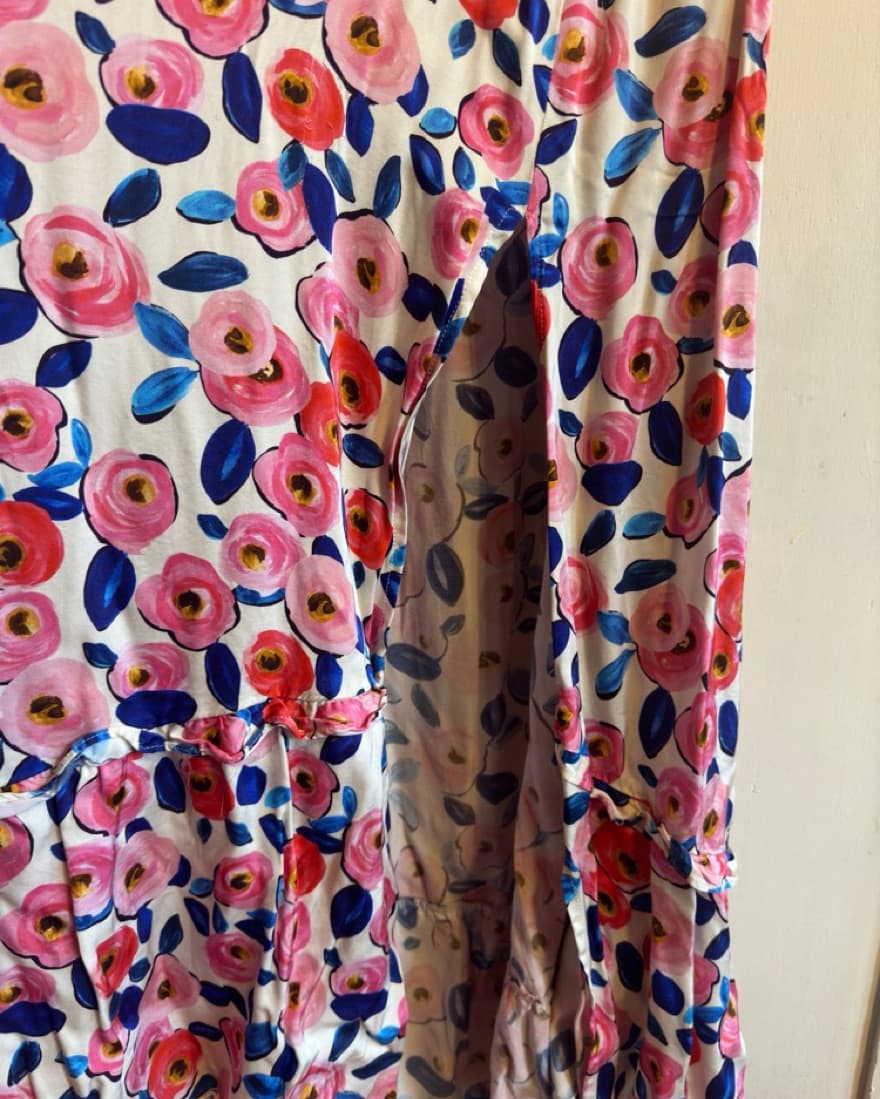  Floral Puff Sleeve Midi Dress - Image 5