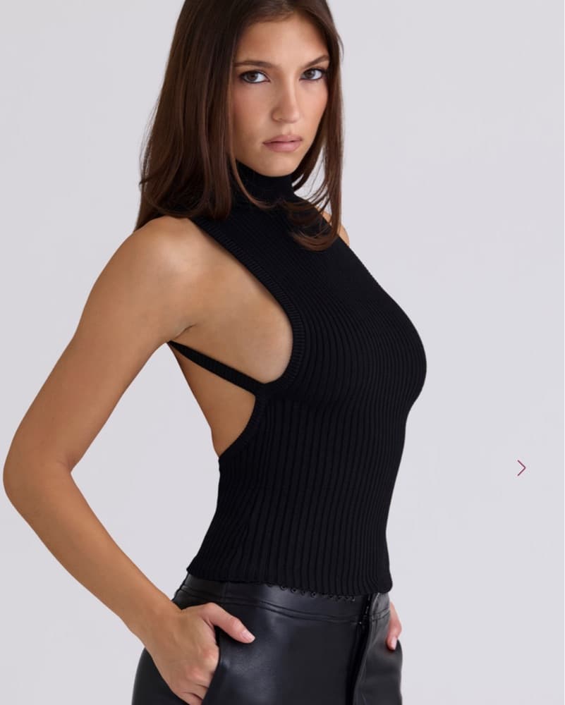 Dina Black Backless Top  - Image 1
