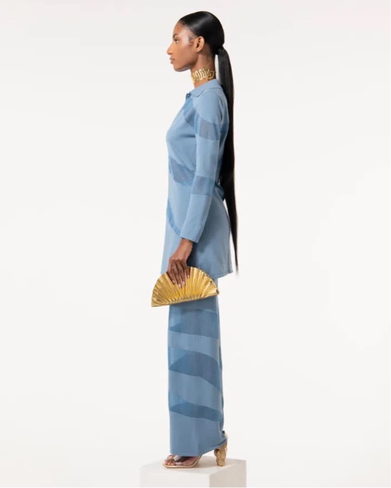 CULT GAlA KYRA KNIT CARDIGAN - STEEL - Image 4