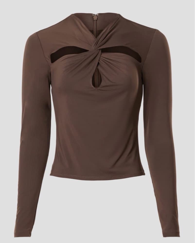Brown Cut Out Top  - Image 3