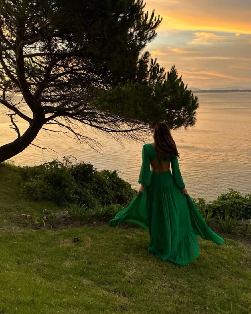 Cut Out Emerald Pat Bo Gown - Image 5