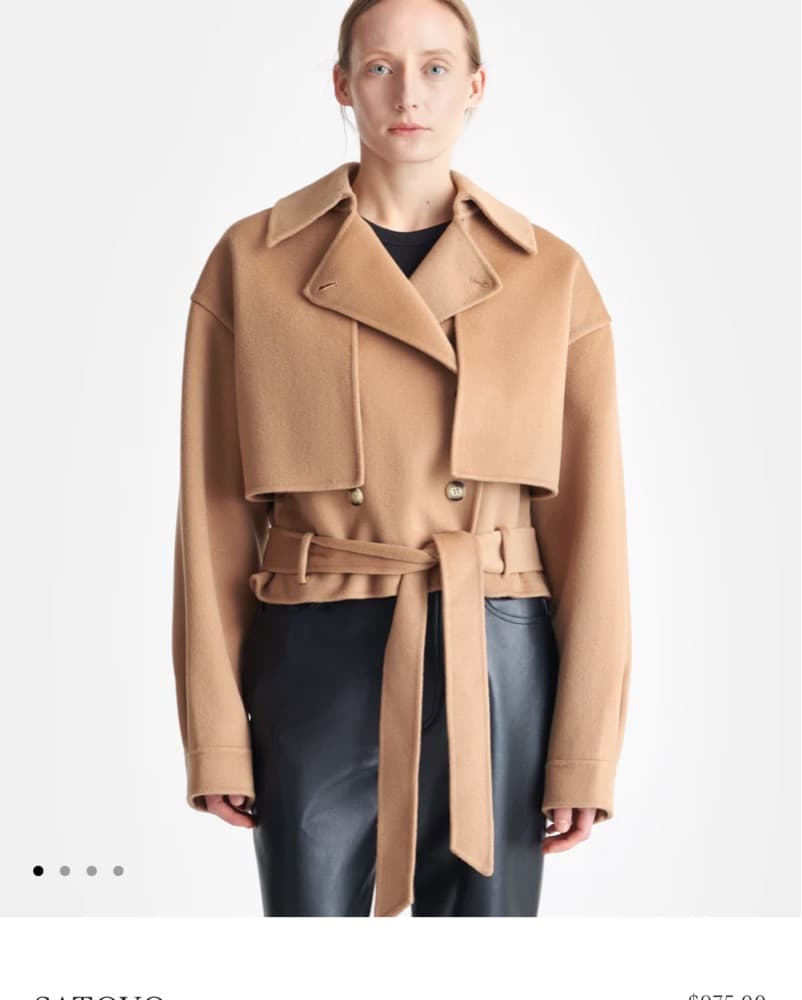 Nanushka Wool Silk Cropped Trench  - Image 1