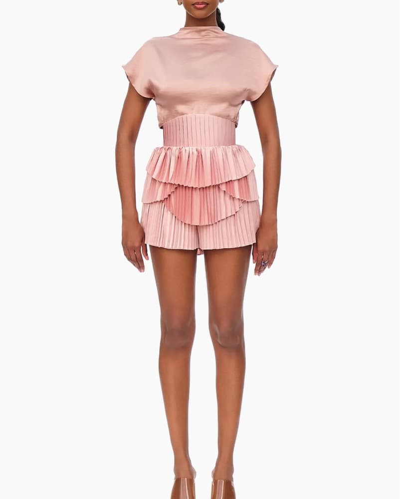 Andrea Lyamah Pleated High-Rise Short - Image 2