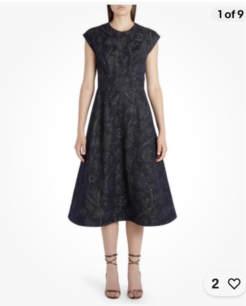 ETRO patterned-jacquard Demin Midi Dress - Image 1