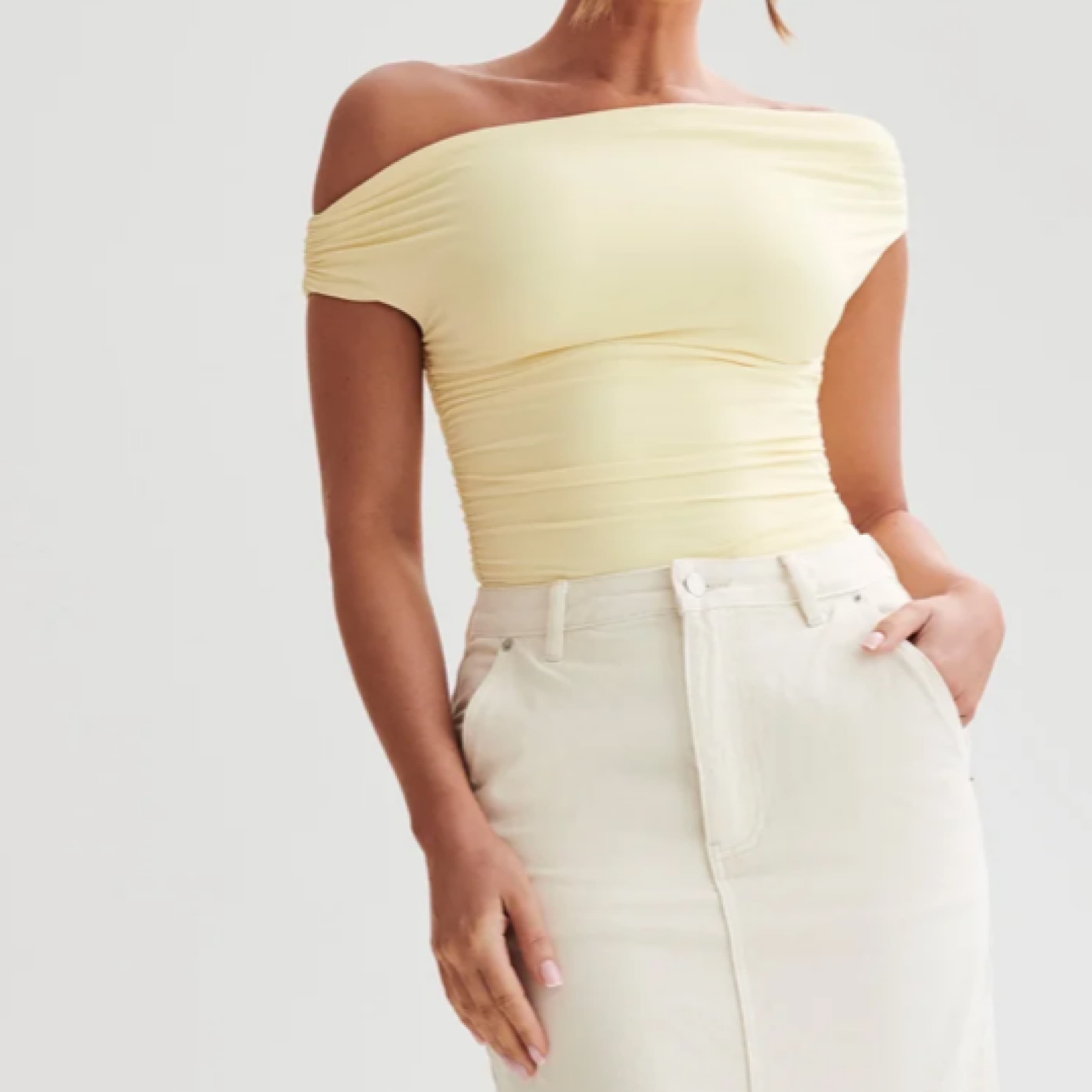 Meshki yellow Off /one Shoulder Top - Image 2