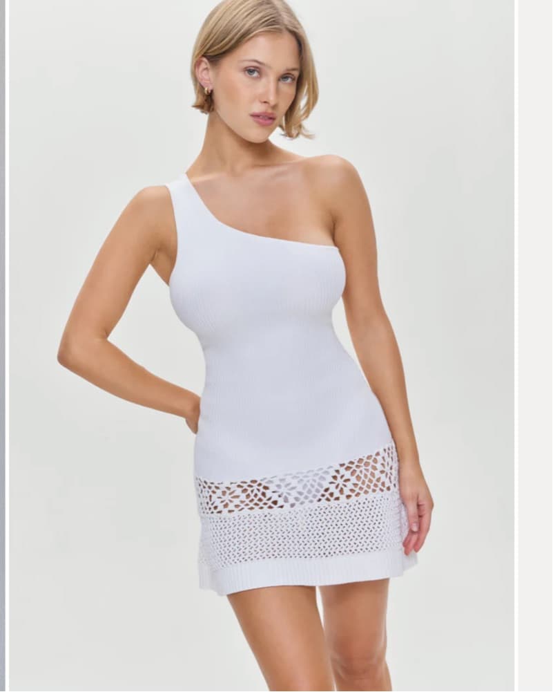 Serenade One Shoulder Crochet Dress - Image 2