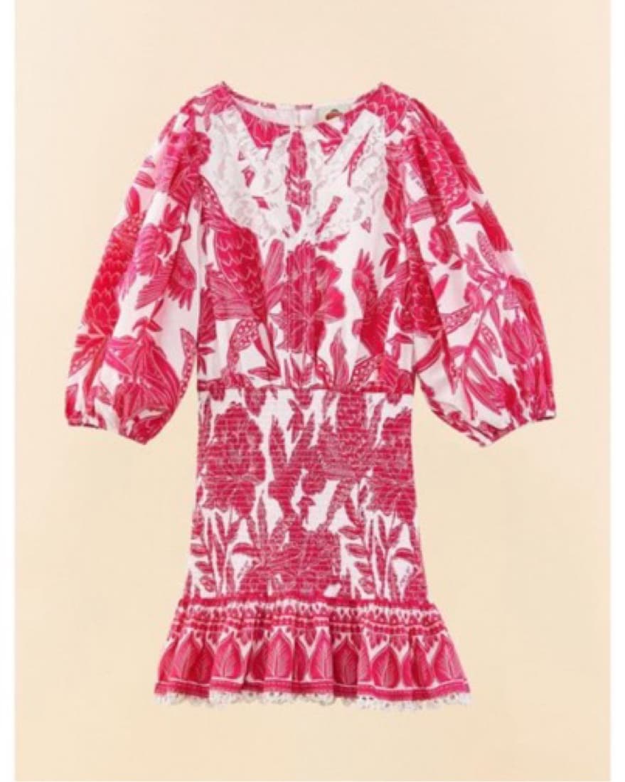 Farm Rio Tropical Wodcut Mini Dress - Image 3
