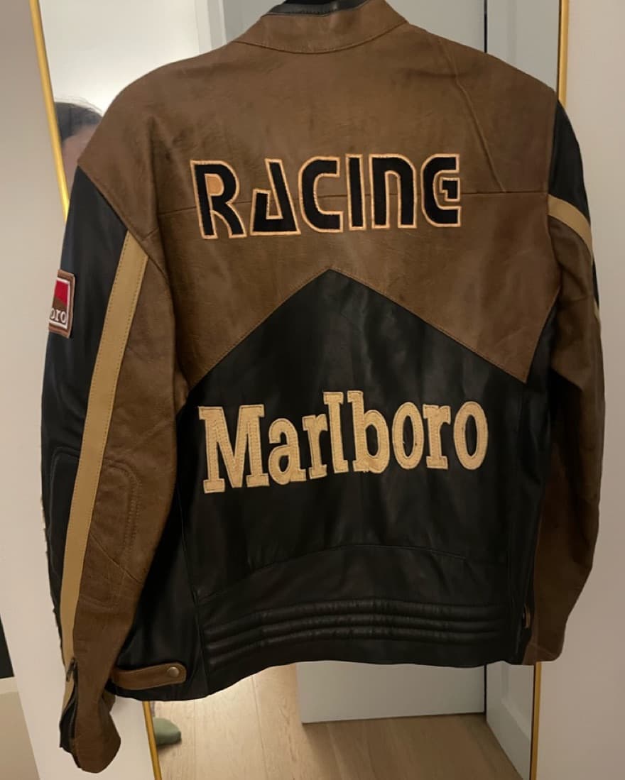 Oversized Leather Racing Jacket - Image 1