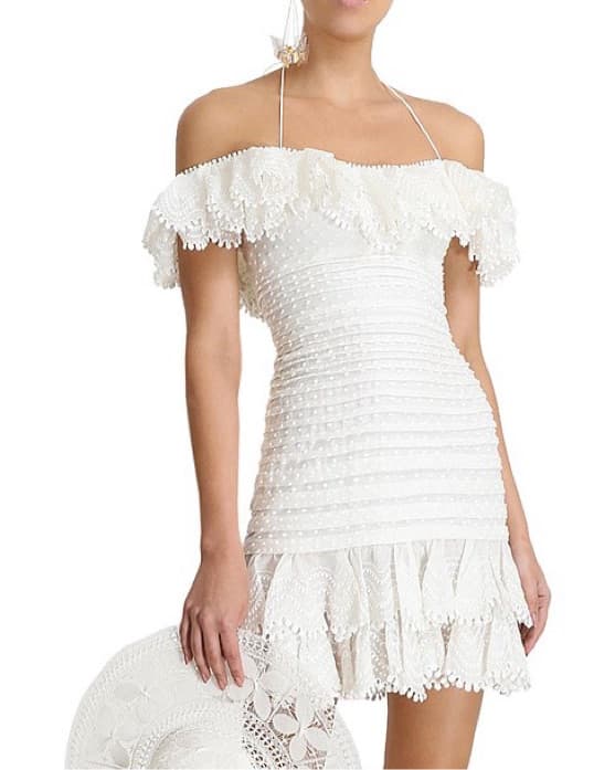 Elegant Off-the-Shoulder Lace Dress  - Image 1