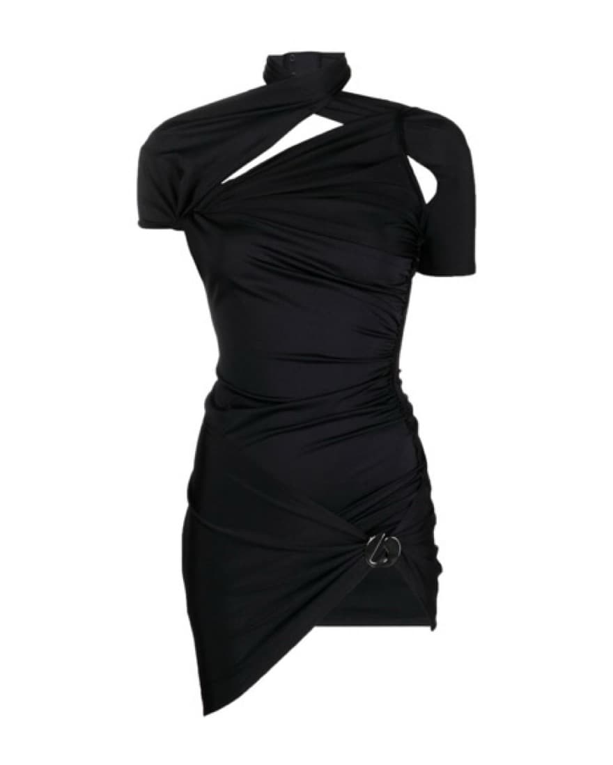 Coperni Black Assymetric Draped Dress - Image 4