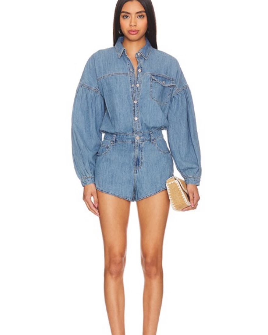 Free People Denim Romper - Image 1