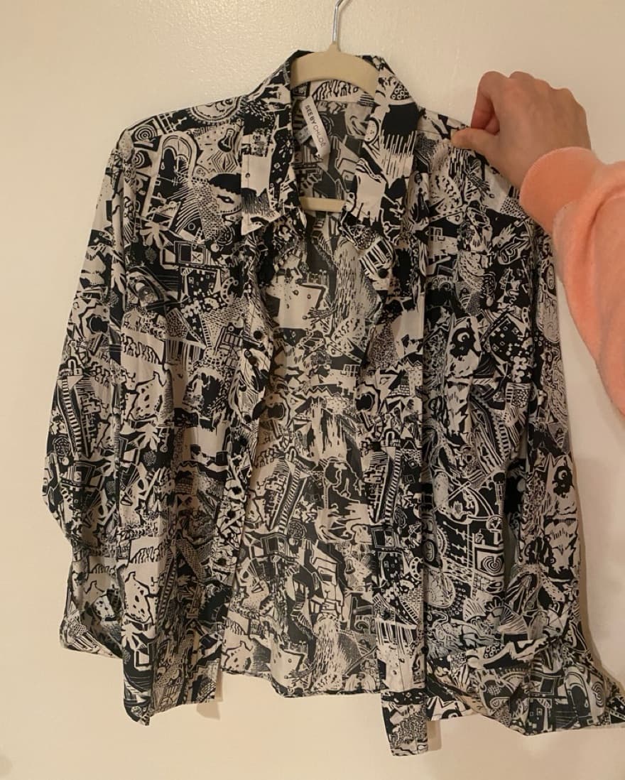 Black And White Blouse Size 6 - Image 1