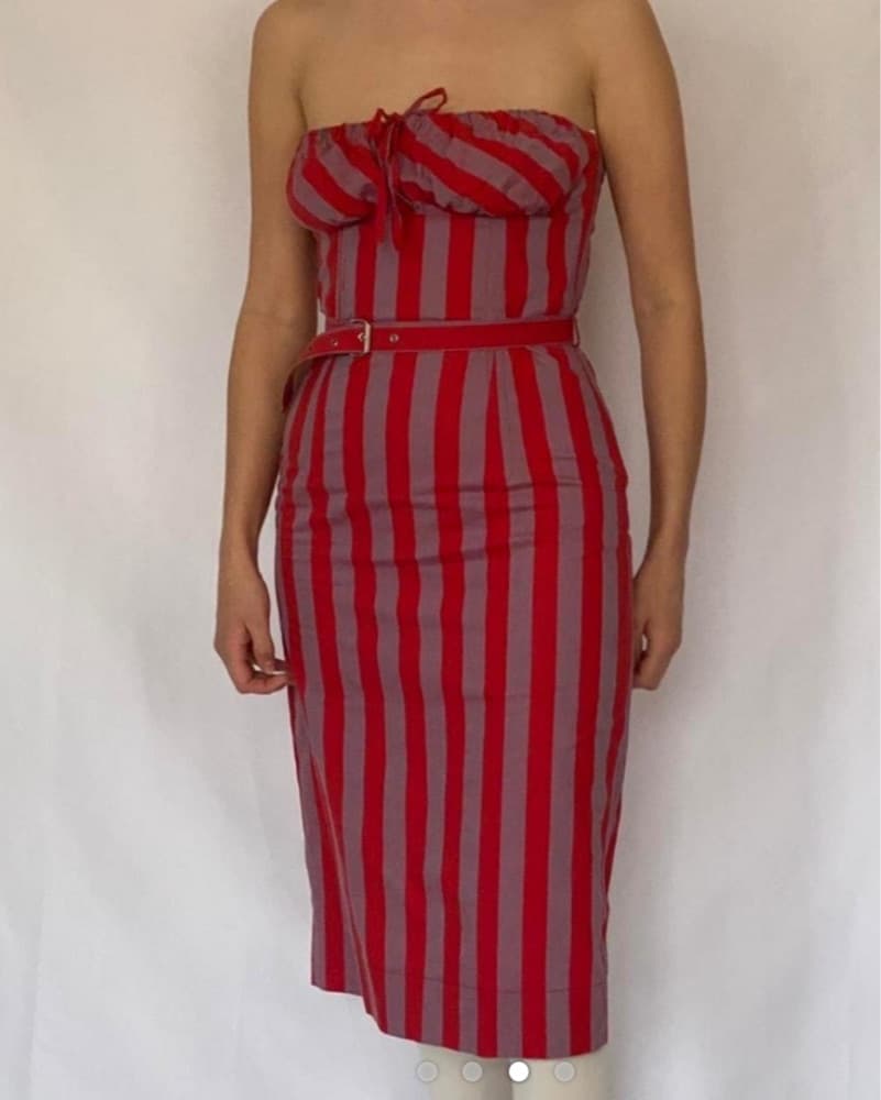 Vivienne Westwood Striped Midi Dress - Image 1