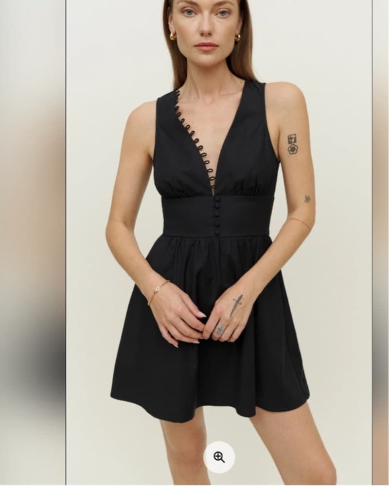 Reformation Black Isador Mini Dress - Image 1