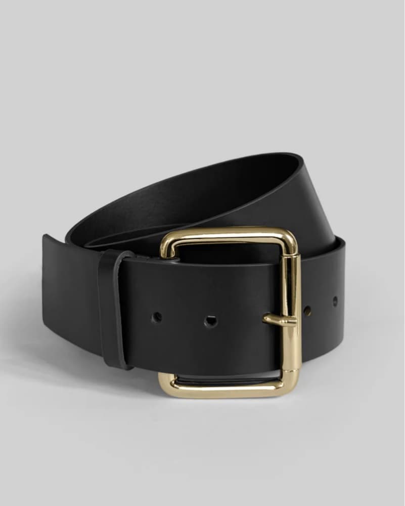MARTY LEATHER BELT - BLACK/GOLD - Image 1