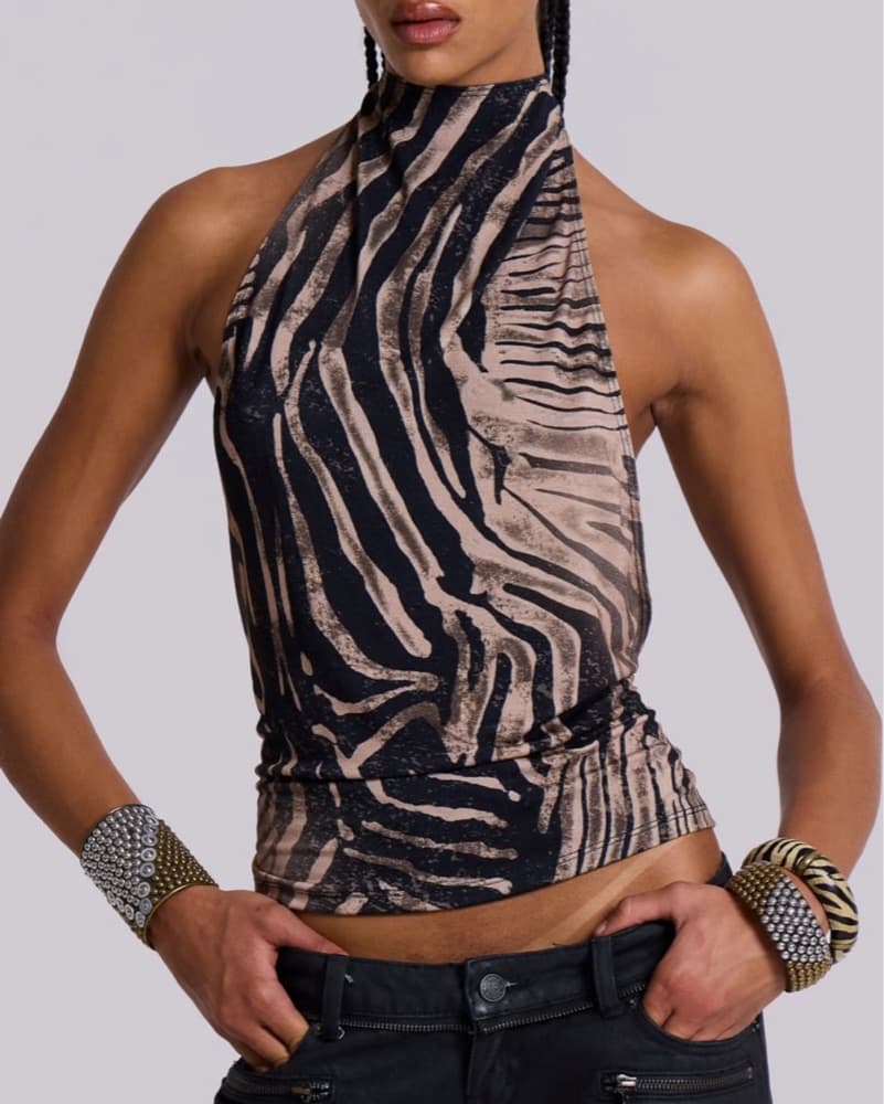 Jaded London Zebra Zene Backless Top - Image 1