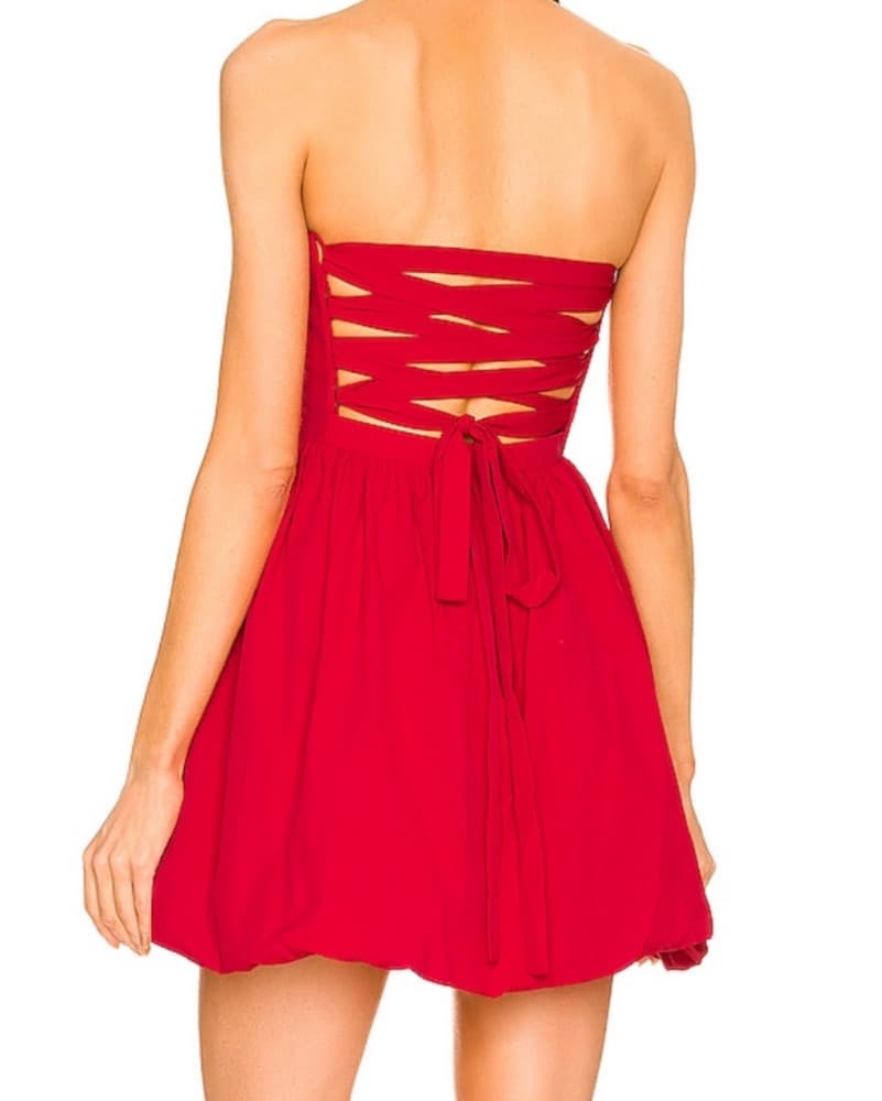 Red Amanda Uprichard Mini Dress - Image 3