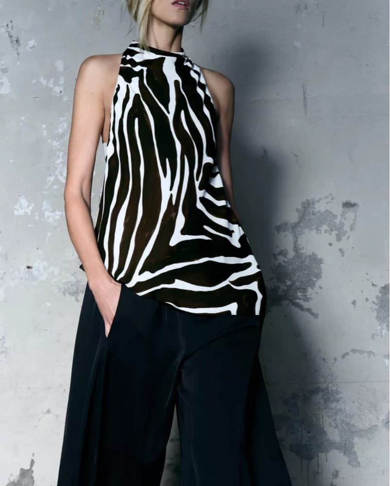 Zebra Print Halter Top  - Image 4