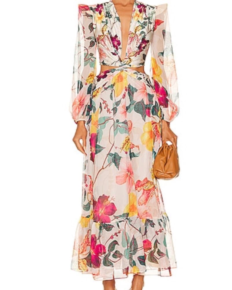 PatBo- Hibiscus Cut Out Maxi Dress - Image 1