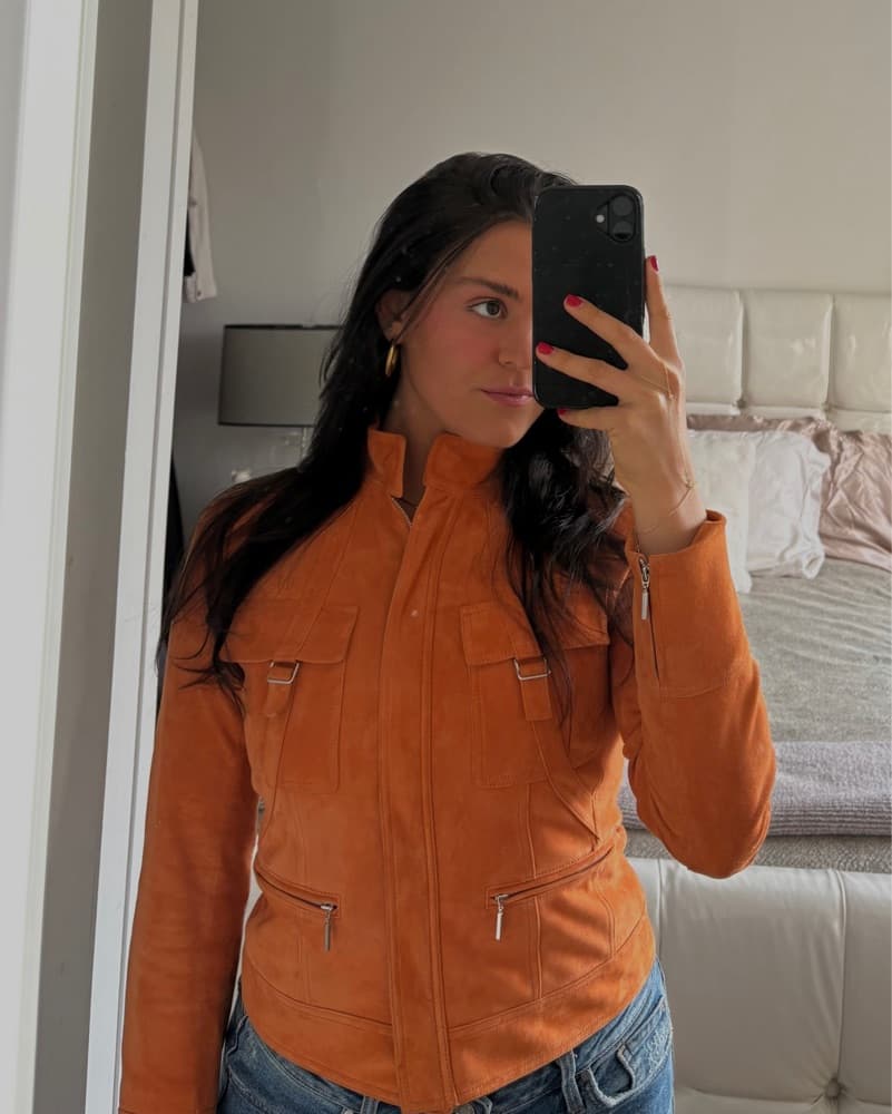 Chic Orange Utility Jacket - Image 1