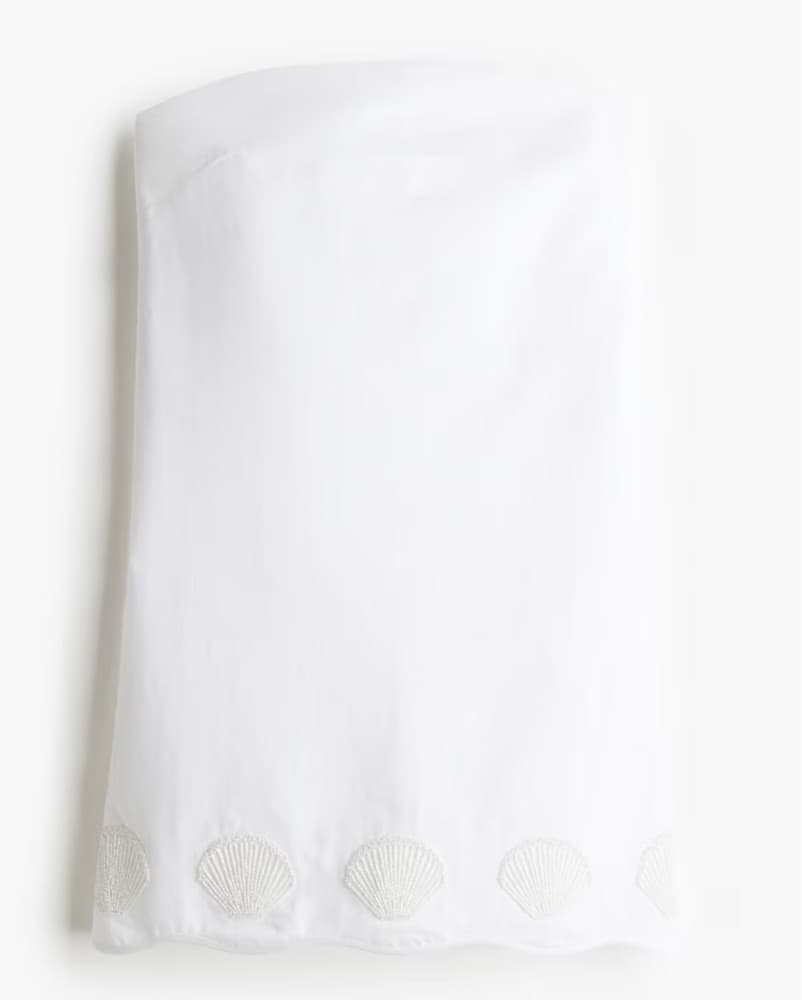 Beaded Seashell Strapless White Dress - Image 3