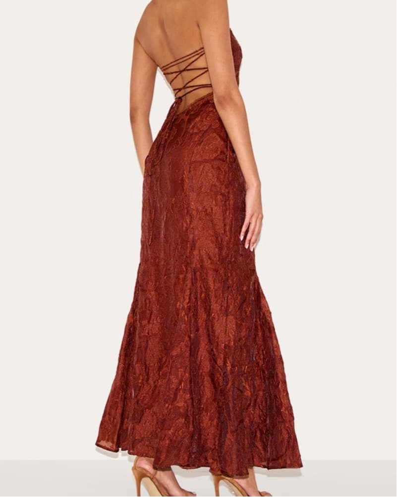 Chesnut Textured Cocktail Dress - Image 2