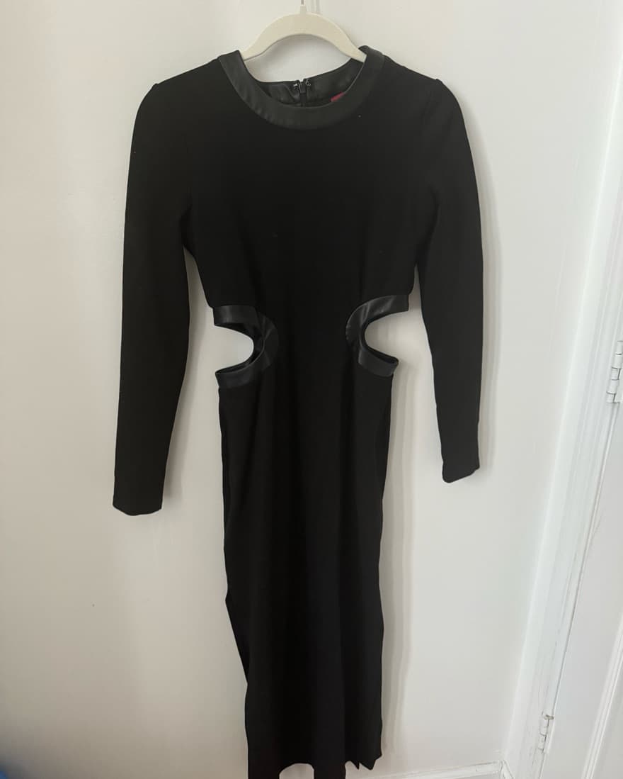 Staud Cut Out Midi Dress Black  - Image 4