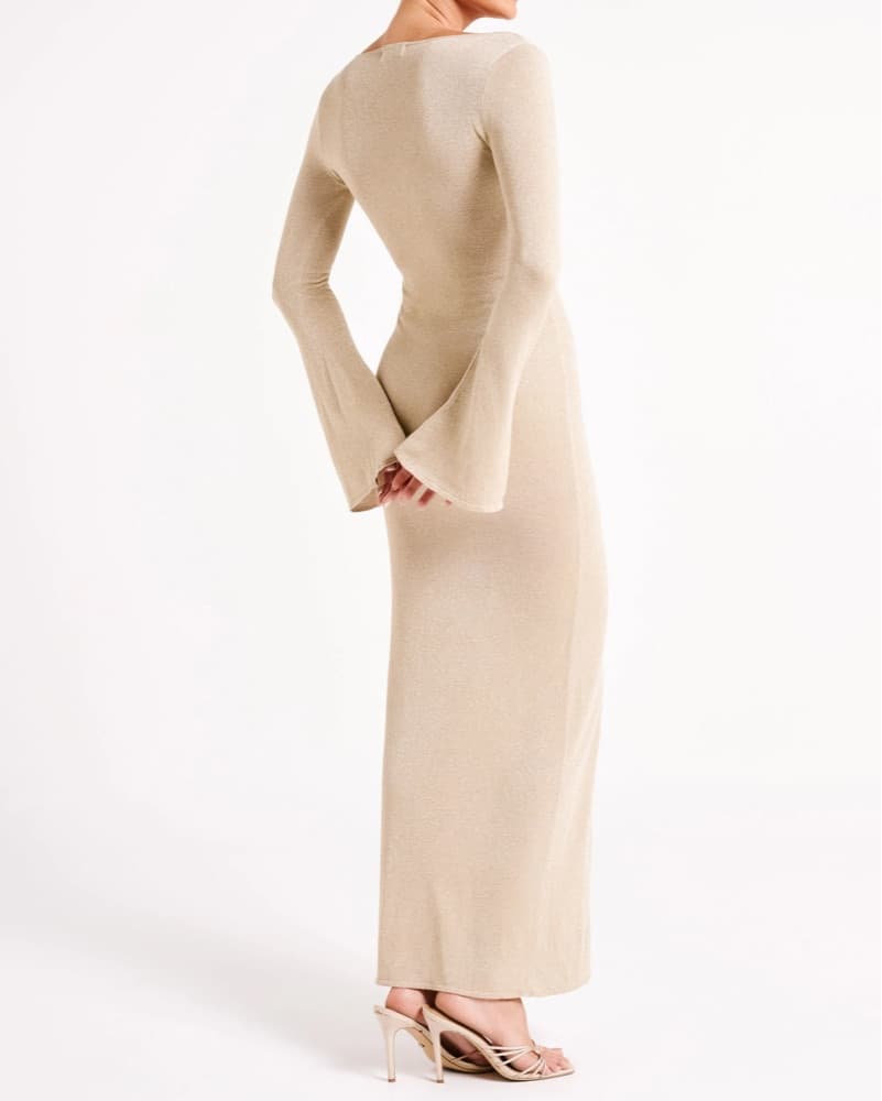 Kamila Long Sleeve Dress In Gold - Image 2