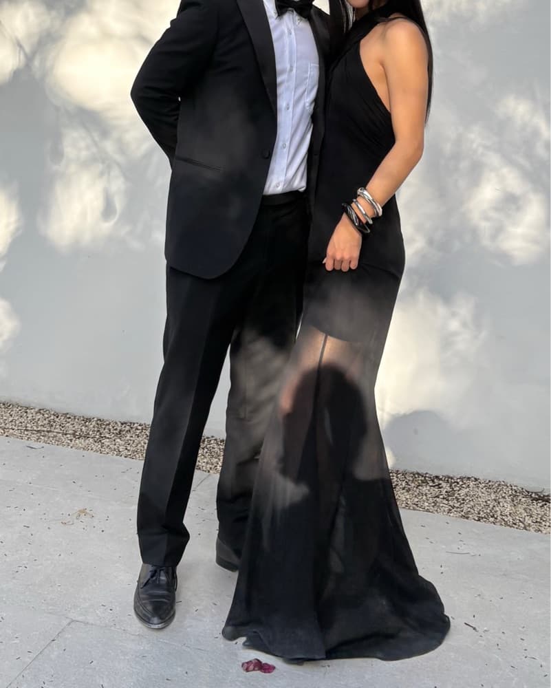 Black Sheer Halter Supriya Lele Dress  - Image 2