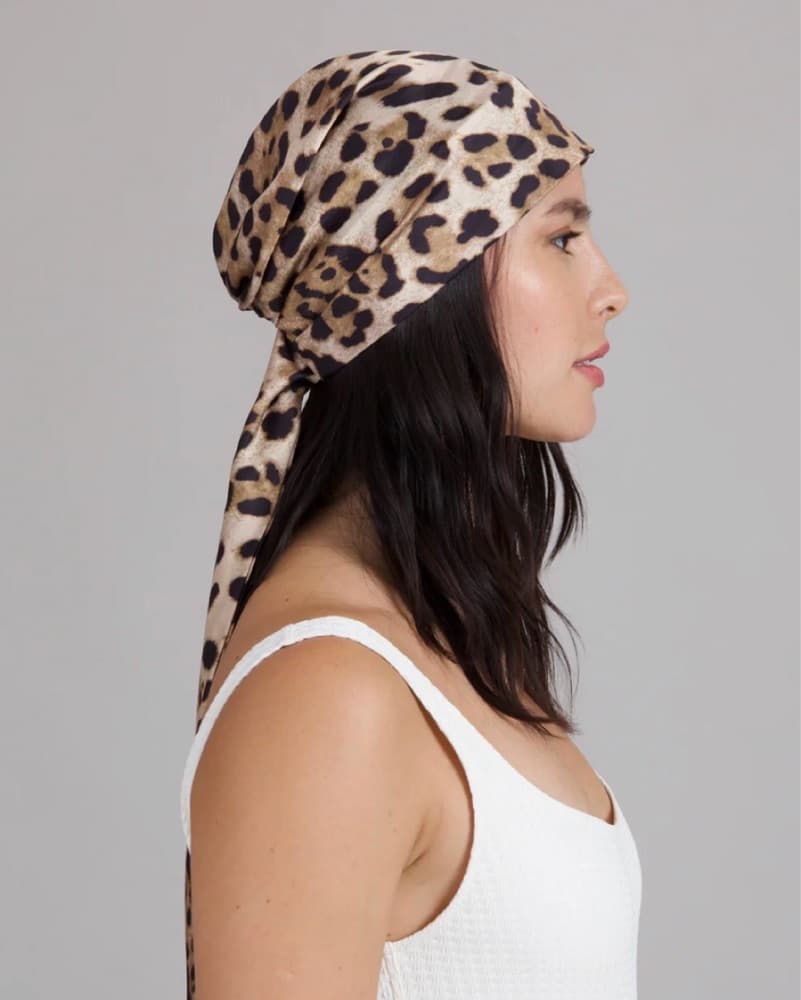 Leapord Silk Head Scarf - Image 2