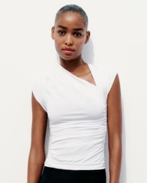 Zara White Draped Top - Image 1