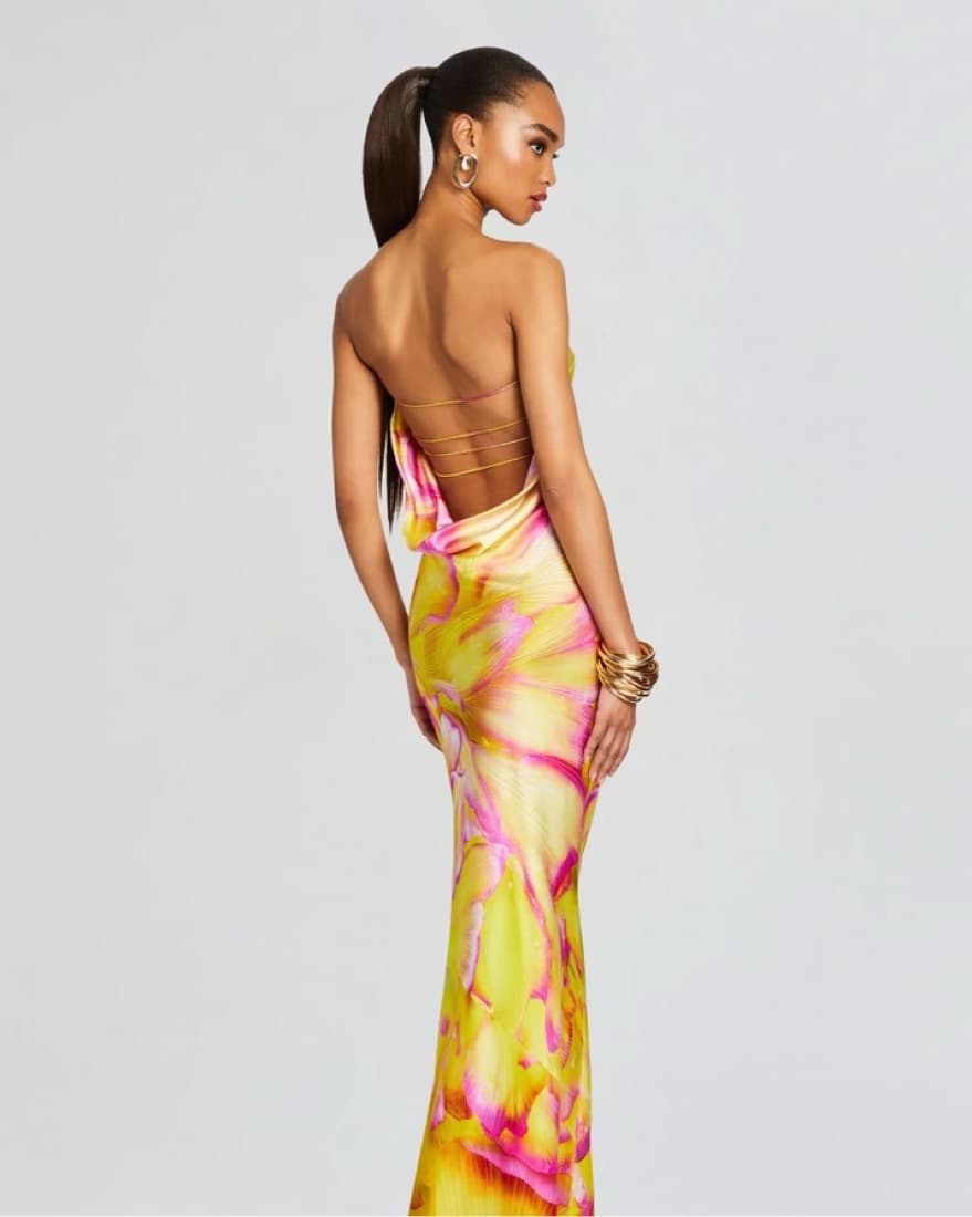 Retrofete Keaton Silk Dress - Yellow - Image 2