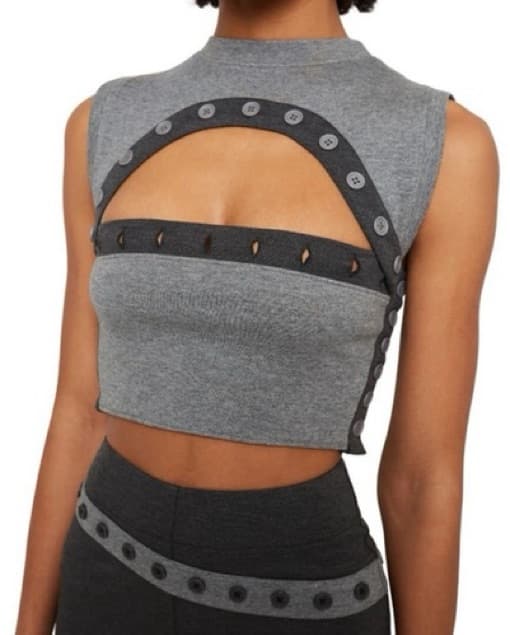 Danielle Guizio Gray Crop Top - Image 1