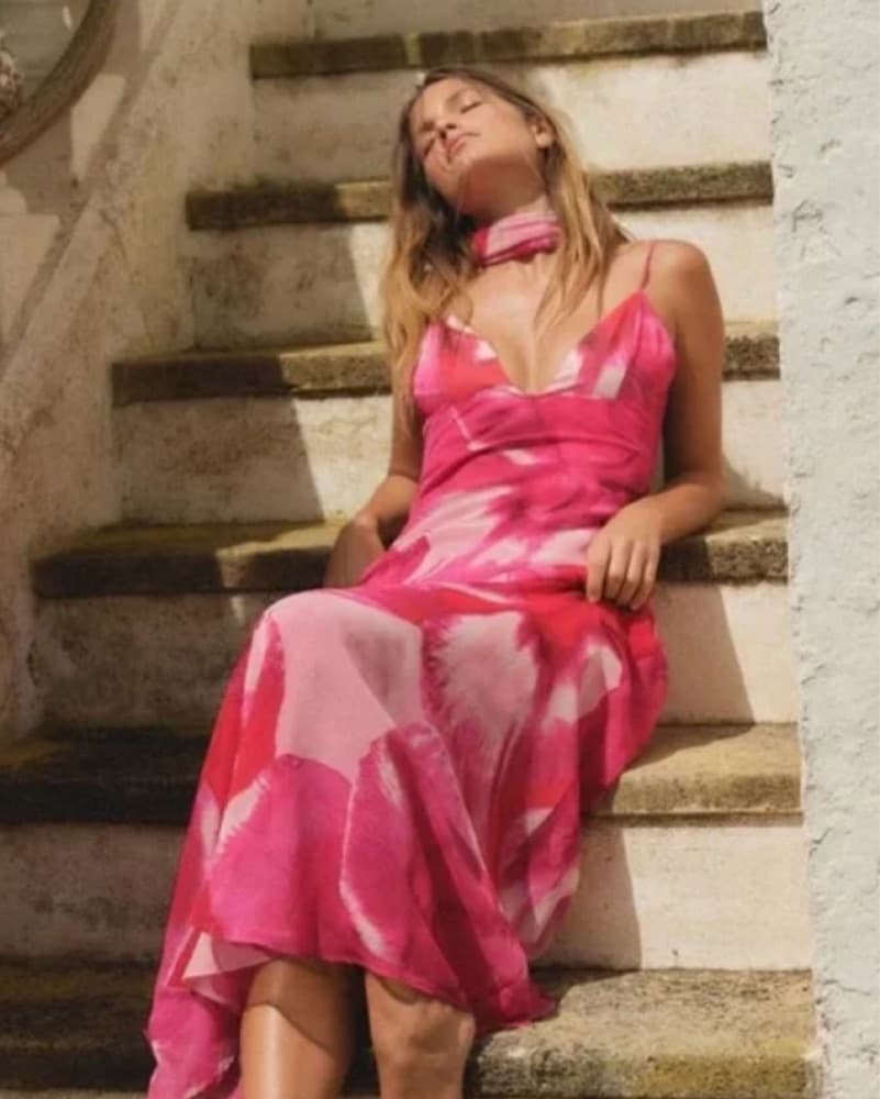Vibrant Floral Backless Maxi Dress - Image 2