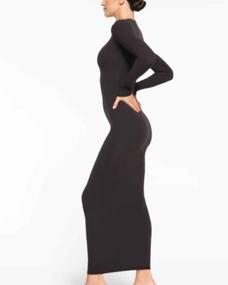 Skims Crew Neck Long Sleeve Dress - Image 2