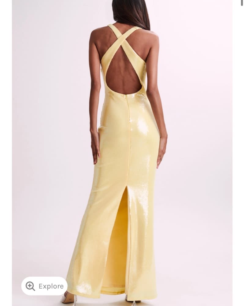 Sequin Gown with Rose Accent - Image 3