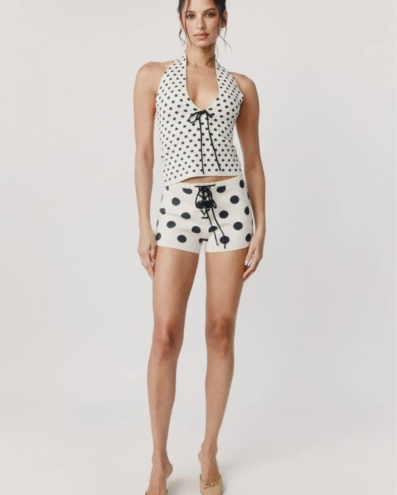 With Jean Selma Shorts B/W Polka Dot - Image 3