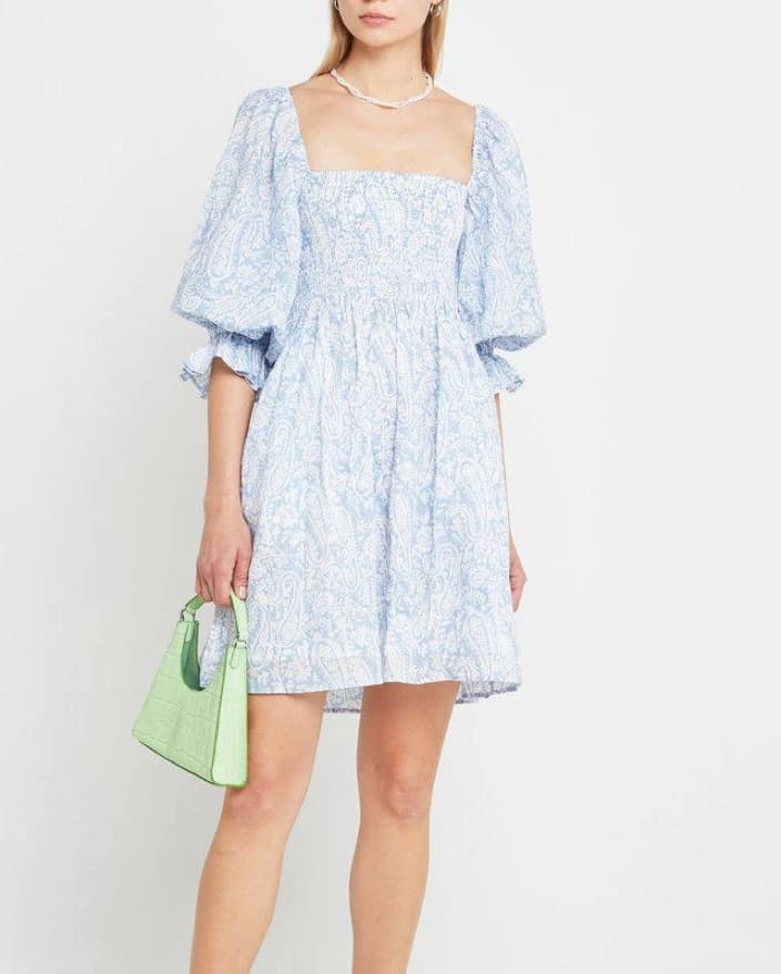 Paisley Puff Sleeve Dress - Image 2