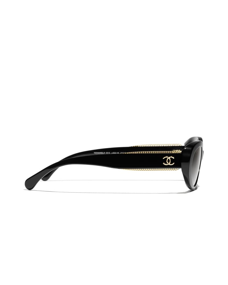 Chanel 5515 Oval Black Gold Sunglasses - Image 2