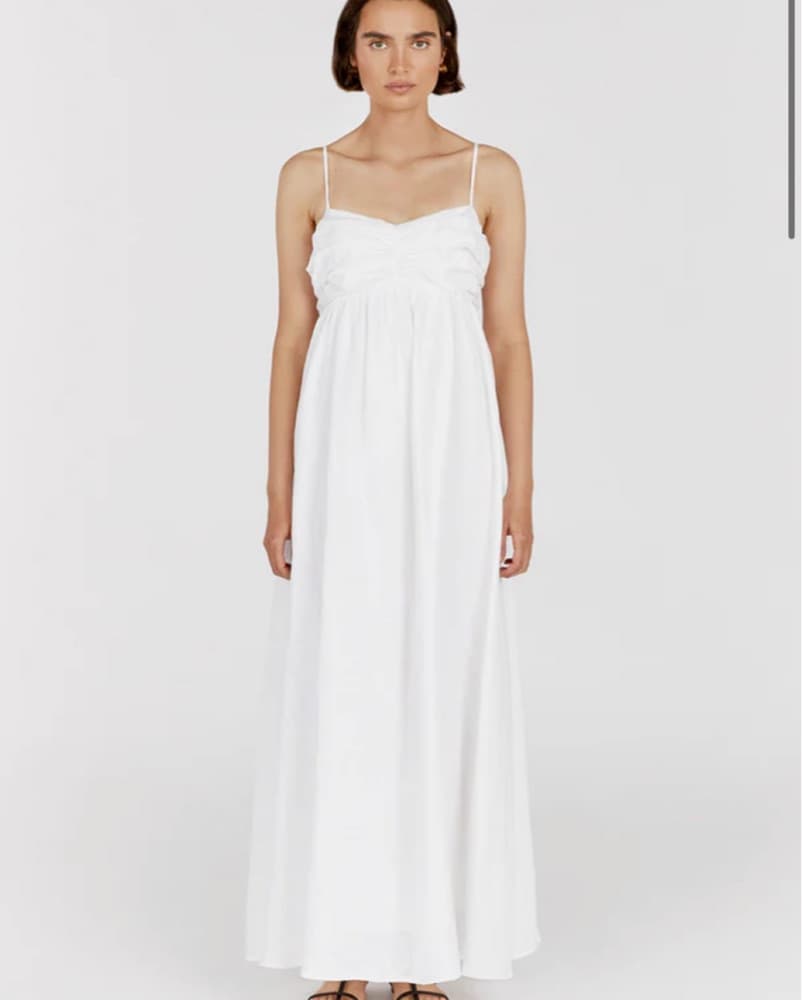 Dissh White Linen Maxi Dress - Image 1
