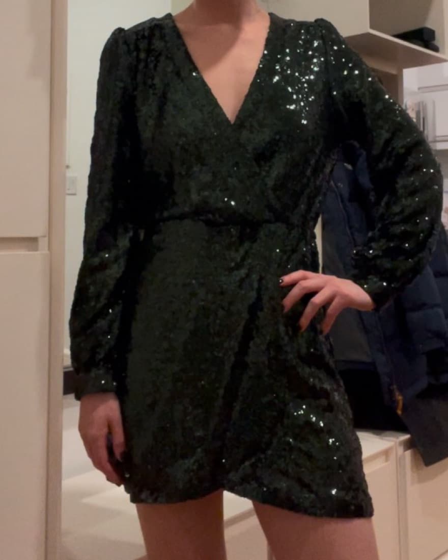 Emerald Sequin Dress - Image 1