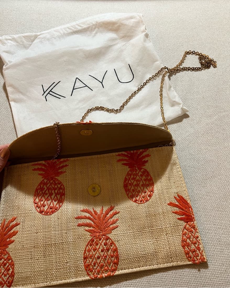 Vibrant Pineapple Embroidered Clutch - Image 3
