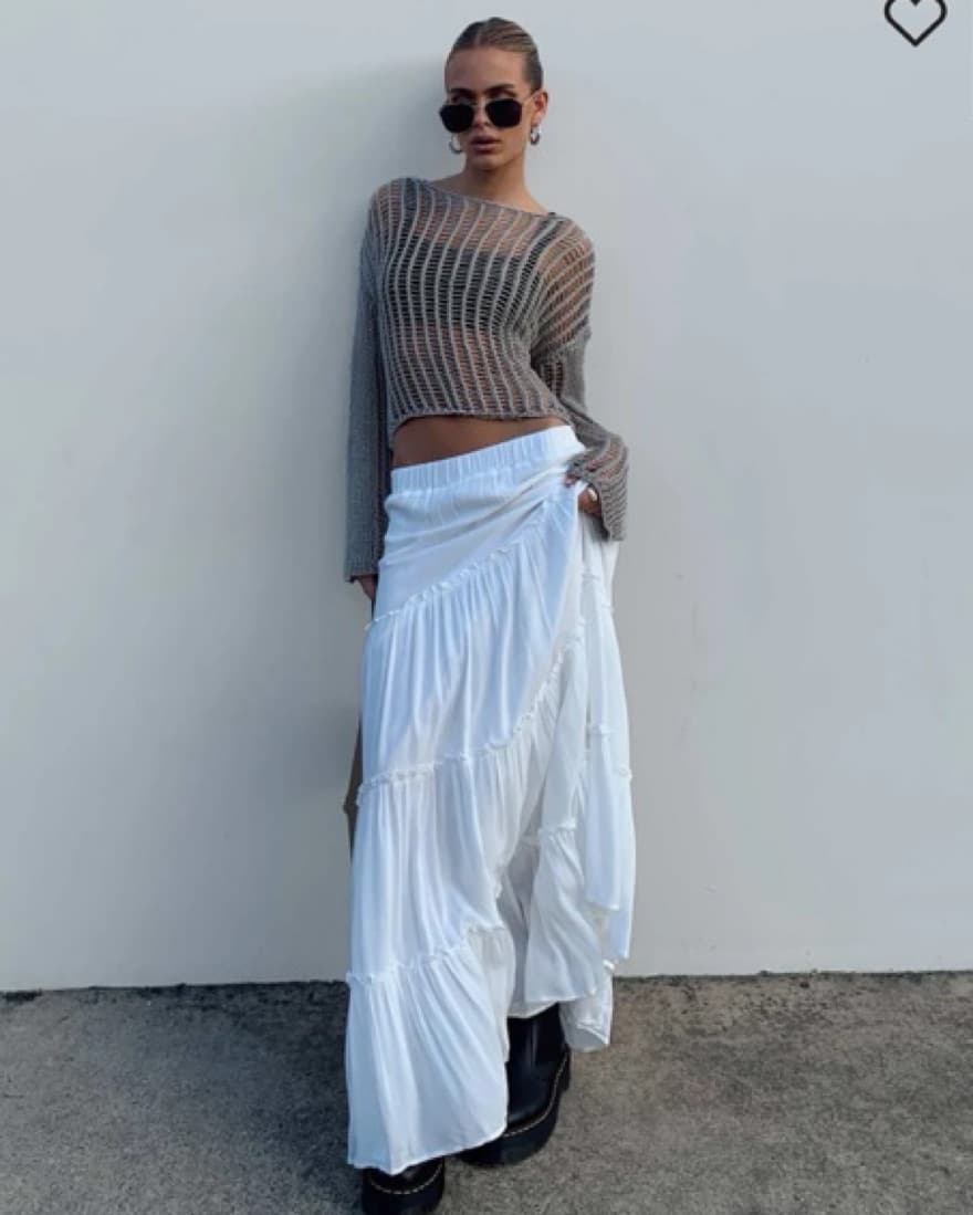 Miriah Maxi Skirt White  - Image 2